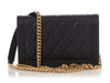 Chanel Black Quilted Caviar Boy Wallet on Chain WOC