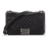 Chanel Old Medium Black Quilted Caviar Boy Bag