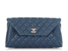Chanel Blue Quilted Lambskin Fold Up Again Clutch