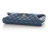 Chanel Blue Quilted Lambskin Fold Up Again Clutch