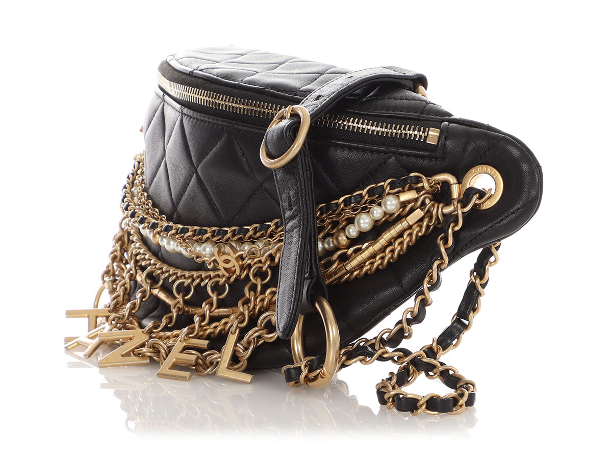 Chanel Black Quilted Lambskin Paris-New York All About Chains Bumbag Chanel Black Quilted Lambskin Paris-New York All About Chains Bumbag