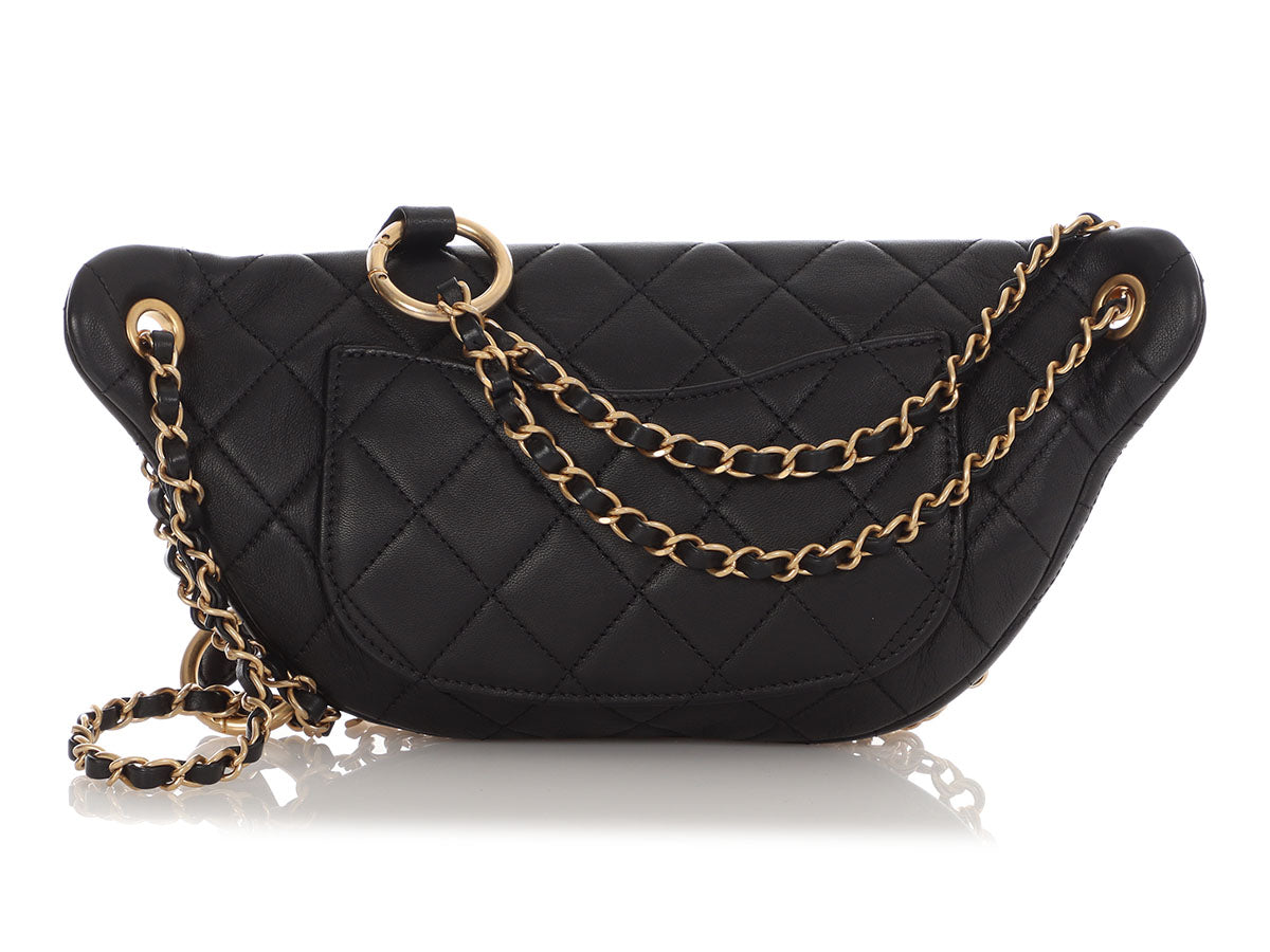 Chanel Black Quilted Lambskin Paris-New York All About Chains Bumbag Chanel Black Quilted Lambskin Paris-New York All About Chains Bumbag