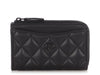 Chanel Black Quilted Lambskin Zip Around Card Holder