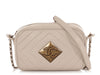Chanel Beige Chevron-Quilted Calfskin Camera Bag