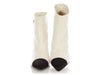 Chanel White Crinkled Patent Capped Toe Booties