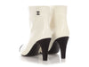 Chanel White Crinkled Patent Capped Toe Booties