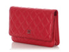 Chanel Raspberry Lambskin Wallet on Chain WOC
