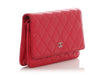 Chanel Raspberry Lambskin Wallet on Chain WOC