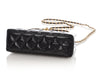 Chanel Small Black Shiny Quilted Calfskin Nano Kelly