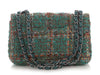 Chanel Mini Green Tweed Classic