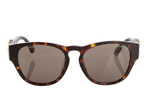 Chanel Tortoise Crystal CC Sunglasses