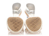 Chanel Beige Leather and PVC Slide Sandals