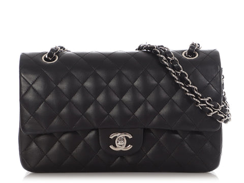 Chanel Medium Black Quilted Lambskin Classic Double Flap