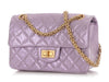 Chanel Mini Glittered Lilac Quilted Aged Calfskin Reissue