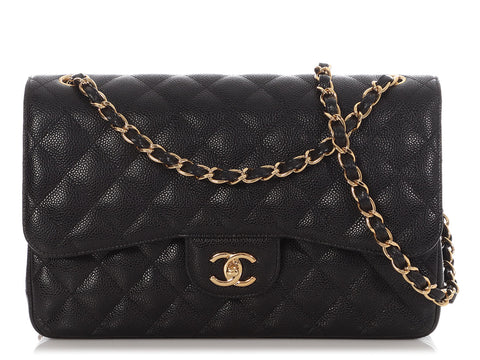 Chanel Jumbo Black Quilted Calfskin Classic Double Flap