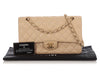 Chanel Medium/Large Light Beige Quilted Caviar Classic Double Flap