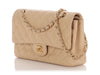 Chanel Medium/Large Light Beige Quilted Caviar Classic Double Flap