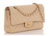 Chanel Medium/Large Light Beige Quilted Caviar Classic Double Flap