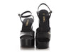Chanel Black Patent Platform Sandals
