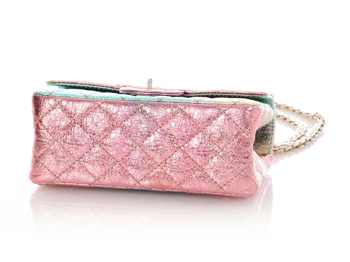 Chanel Mini Rainbow Quilted Metallic Calfskin Reissue