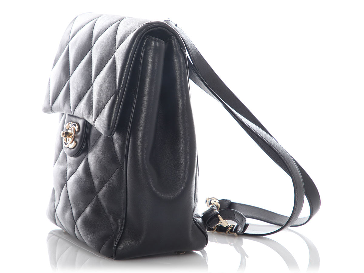 chanel vintage leather quilted backpack Chanel Small Black Quilted Calfskin Backpack