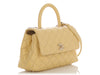 Chanel Light Yellow Small Coco Handle Bag