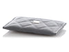 Chanel Gray Quilted Caviar Classic Card Holder