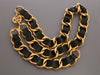 Chanel Vintage Black Leather and Gold Chain CC Belt