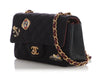 Chanel Mini Dark Navy Quilted Felt Paris-Hamburg Charms Rectangular Flap