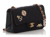 Chanel Mini Dark Navy Quilted Felt Paris-Hamburg Charms Rectangular Flap