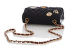 Chanel Mini Dark Navy Quilted Felt Paris-Hamburg Charms Rectangular Flap