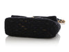 Chanel Large Navy Quilted Tweed and Ribbon 19 Flap