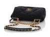 Chanel Large Navy Quilted Tweed and Ribbon 19 Flap
