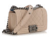 Chanel Small Beige Quilted Caviar Boy Bag