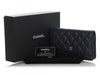 Chanel Dark Blue Quilted Caviar Wallet on Chain