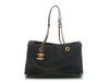 Chanel Black Aged Calfskin Chevron-Quilted Tote