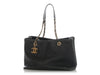 Chanel Black Aged Calfskin Chevron-Quilted Tote