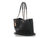 Chanel Black Aged Calfskin Chevron-Quilted Tote