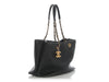 Chanel Black Aged Calfskin Chevron-Quilted Tote