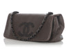 Chanel Gray Lambskin Flap Shoulder Bag