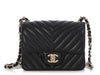 Chanel Mini Black Chevron-Quilted Lambskin Classic