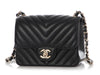 Chanel Mini Black Chevron-Quilted Lambskin Classic