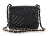 Chanel Mini Black Chevron-Quilted Lambskin Classic