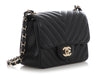 Chanel Mini Black Chevron-Quilted Lambskin Classic