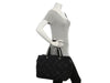 Chanel Vintage Large Black Nylon Travel Line Boston Bag