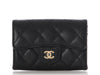Chanel Black Quilted Caviar Flap Card Holder