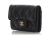 Chanel Black Quilted Caviar Flap Card Holder