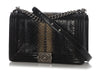 Chanel Large Black Ombre Python Boy Bag