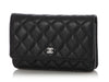Chanel Black Quilted Caviar Wallet on a Chain WOC