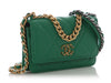 Chanel Green Quilted Lambskin 19 Wallet on Chain WOC